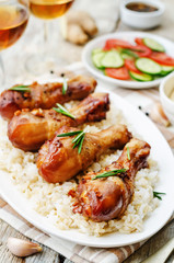 roasted honey soy garlic ginger chicken