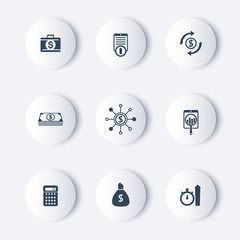 finance, investments, fund round modern icons