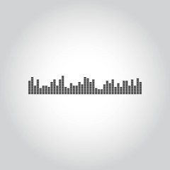 Halftone sound wave pattern modern music design element