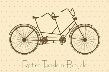 Tandem Bicycle Vintage Card
