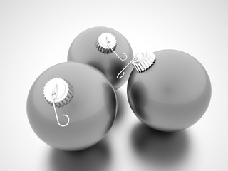 Christmas bubbles rendered on white background