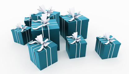 Christmas present with ribbon rendered