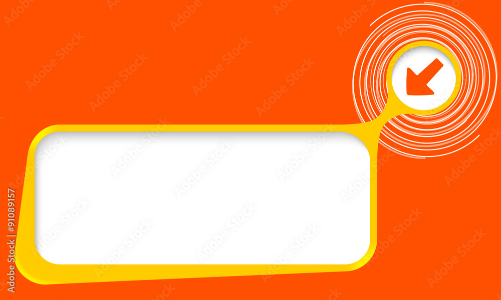 Poster vector text box for your text with spirals and arrow