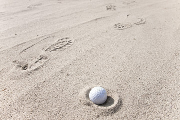Golf Ball in Sand Trap