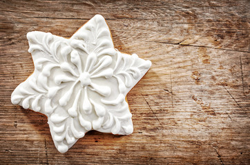 Star shaped gingerbread cookie