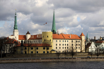 Obraz premium Riga castle. The castle is a residence for a president of Latvia (Old Town, Riga, Latvia)