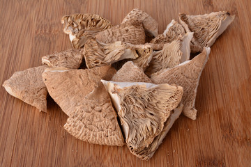 Dried pieces of Parasol mushroom