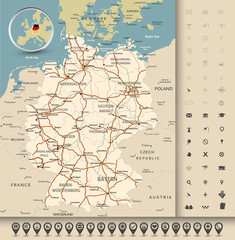 Obraz premium Germany road map