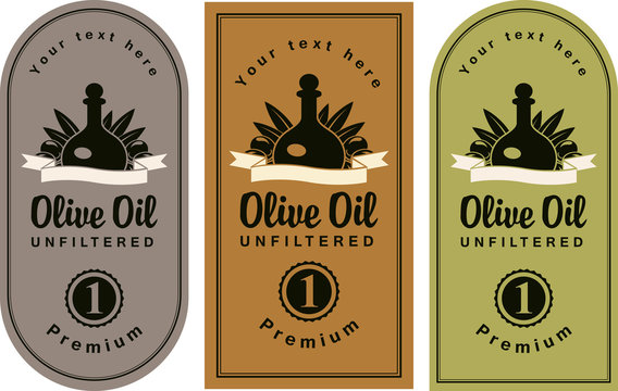 set of labels for olive oils