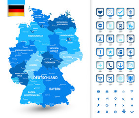 Map of Germany with markers