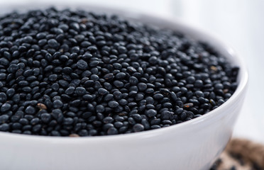 Portion of Black Lentils