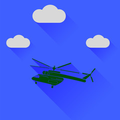 Green Helicopter Silhouette