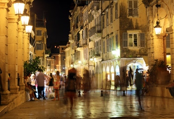 Liston, Main Promenade at Night, Corfu City