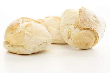 Fototapeta na wymiar Fresh Bread Over White