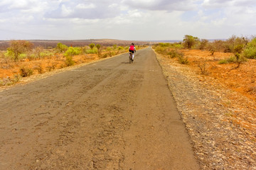 Fototapeta na wymiar Cycling in Ethiopia