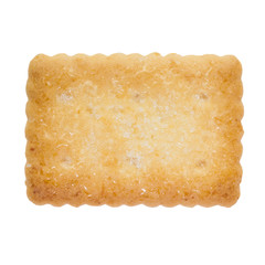 Piece of mini coconut biscuit isolated on white background
