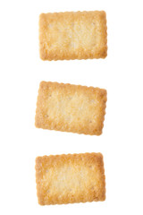 Piece of mini coconut biscuit isolated on white background