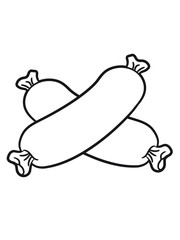 2 sausage hotdog wiener long bratwurst