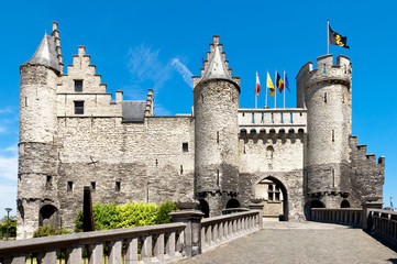 Fototapeta na wymiar Stone Castle in Antwerp, Belgium