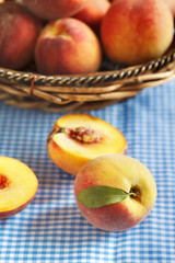 Fresh organic peaches