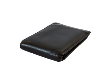 Leather wallet. Isolated on a white background