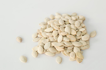 Pumpkin seeds isolated on white background