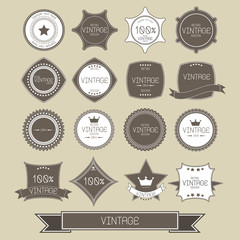 Set of blank retro vintage badges and labels