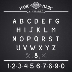 Font vintage simple handmade design. Vector eps 8