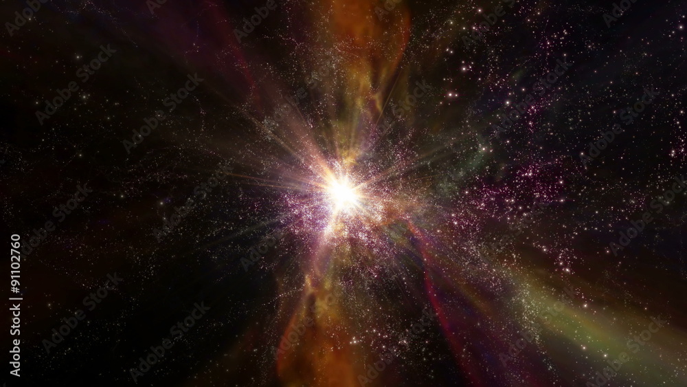 Wall mural space 2015: traveling through star fields in deep space (loop).