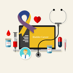 bladder cancer medical blue ribbon treatment health disease  