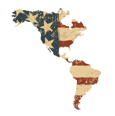 Grunge American flag map. Vector illustration, EPS 10
