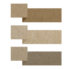 Tag recycled paper craft stick on white background, vector illus