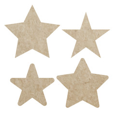 set star recycled paper craft on white paper background, vector