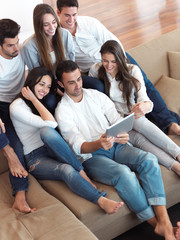 group of friends taking selfie