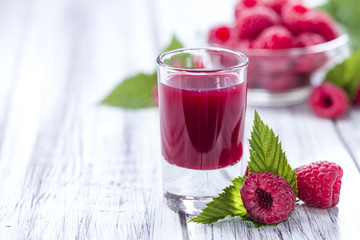 Glass with Raspberry Liqueur