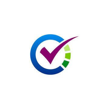 check list survey round vector logo