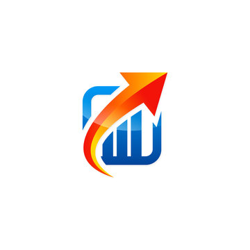 arrow up business finance exchange logo
