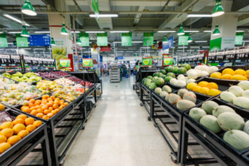 supermarket in blurry for background