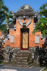 Gate of Temple with ornaments. Indonesia, Bali, Ubud