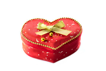 Red heart shape gift box