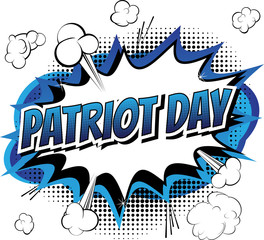 Patriot day - Comic book style greeting card on white background.