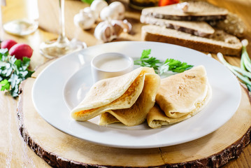 pancakes with sour cream