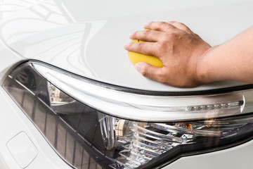 man washing a car - car care