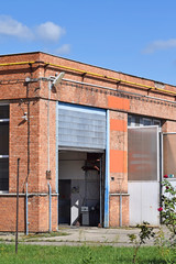 Door of the service station building