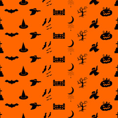 Halloween vector pattern. Easy change colors