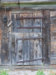 Old door in a wooden shed