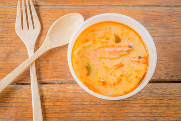 Spicy shrimp soup thai traditional cuisine