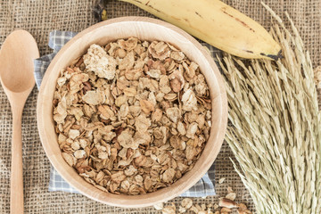 Cereals and milk healthy breakfast