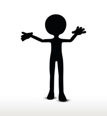 3d man silhouette walk towards