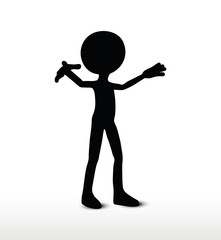 3d man silhouette walk towards